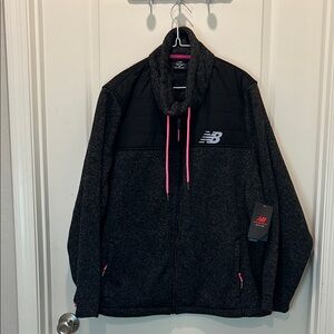 New Balance Sweater Fleece Activewear charcoal & Black Jacket w/Pink Highlights